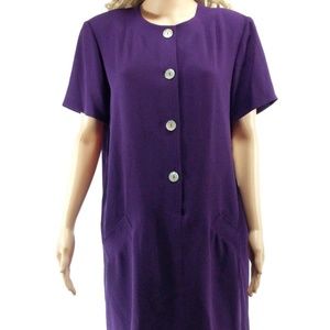 Evan Picone Size 12 Purple Dress Short Sleeve NWT